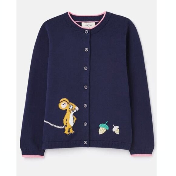 Joules Gruffalo Madison Artwork Girls Navy Cardigan 6 - Picture 1 of 3